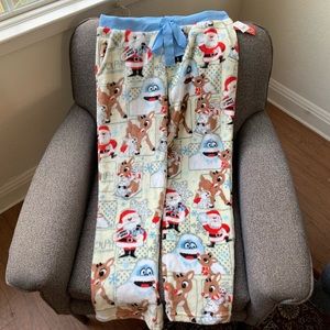 Rudolph Christmas fleece pajama bottoms